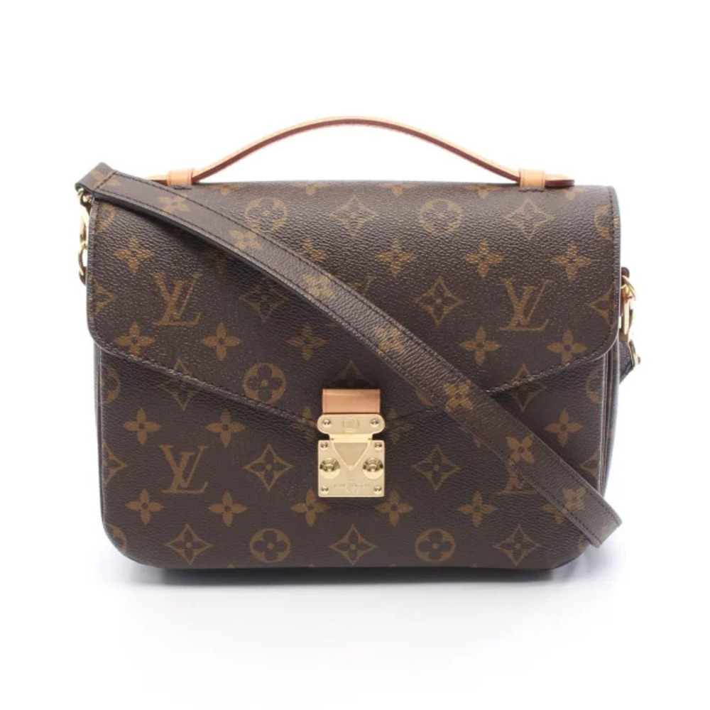 Louis Vuitton Pochette Metis Handbag Canvas Leather Monogram Brown